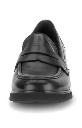 Gabor Leather Heeled Loafer in Black 