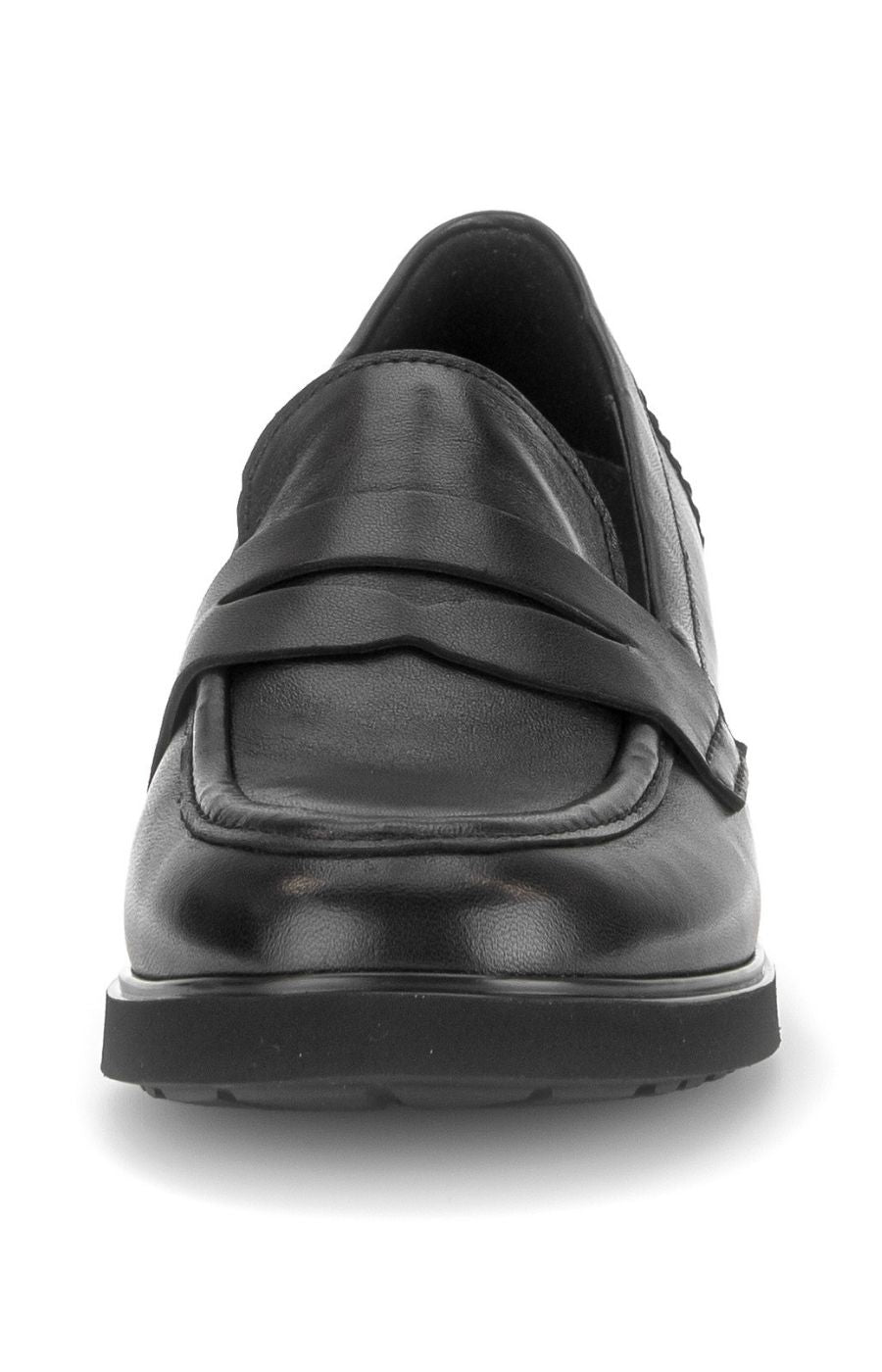 Gabor Leather Heeled Loafer in Black 