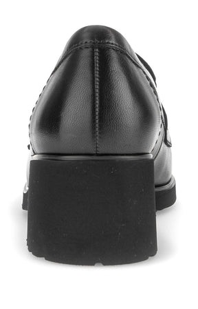Gabor Leather Heeled Loafer in Black 
