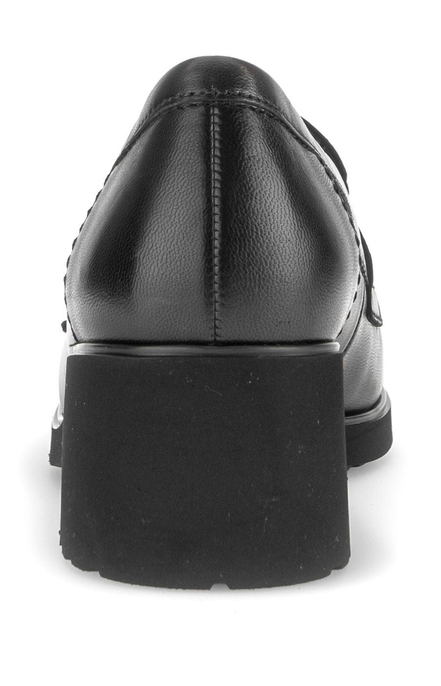 Gabor Leather Heeled Loafer in Black 