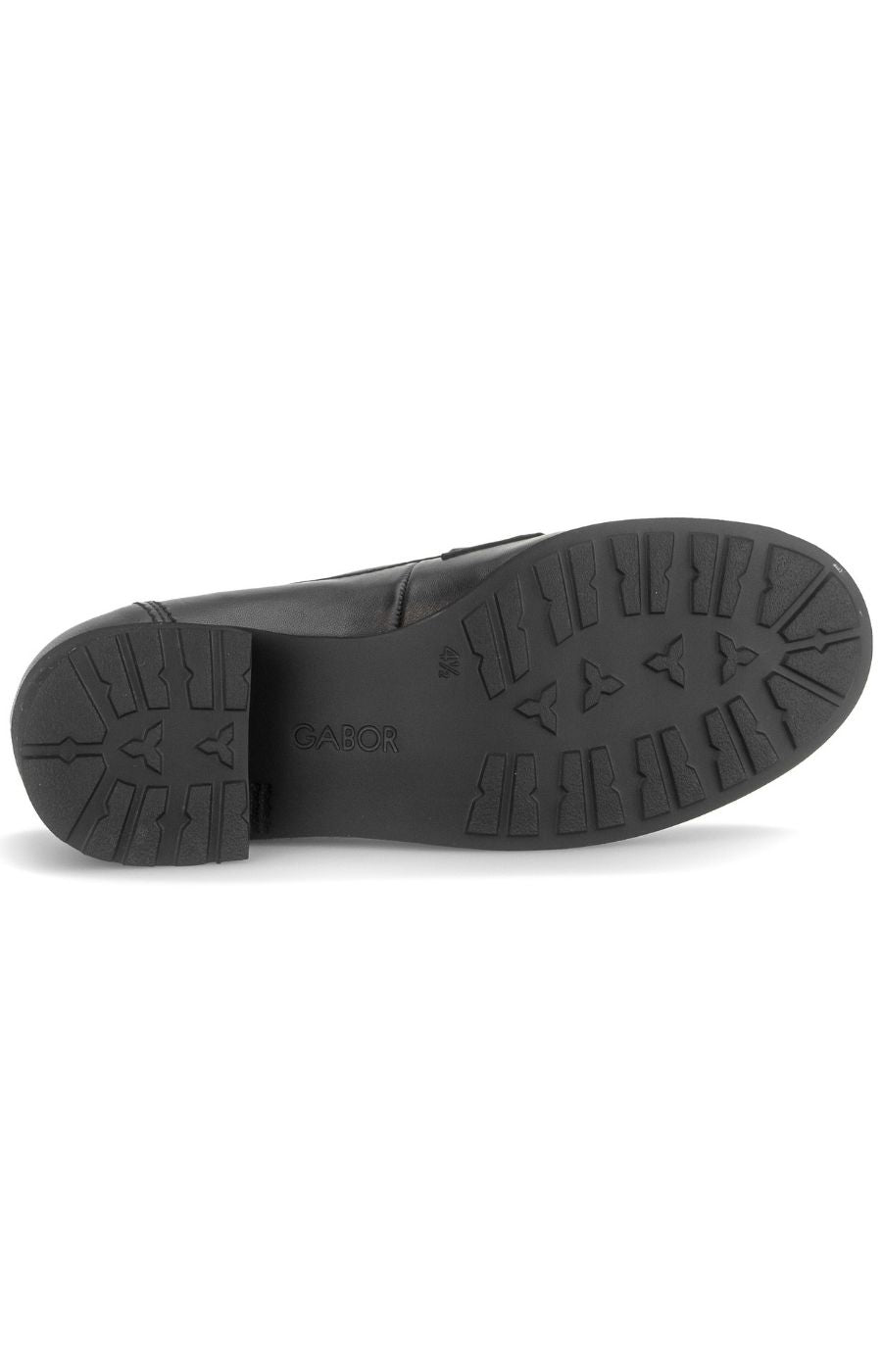Gabor Leather Heeled Loafer in Black 