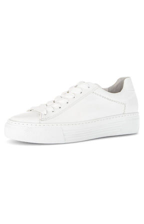 Gabor Low Top Trainer in White. 