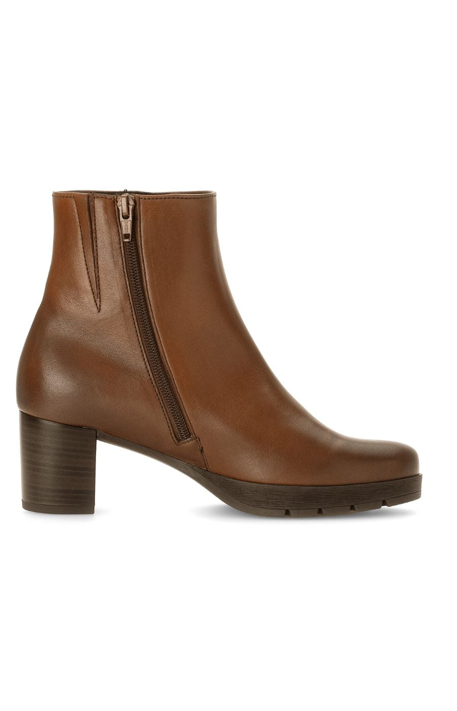 Gabor Platform Heel Ankle Boots in Tan