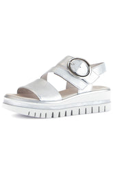 Gabor Platform Sandal in Silver 