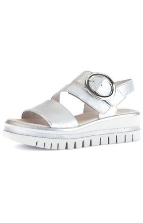 Gabor Platform Sandal in Silver 