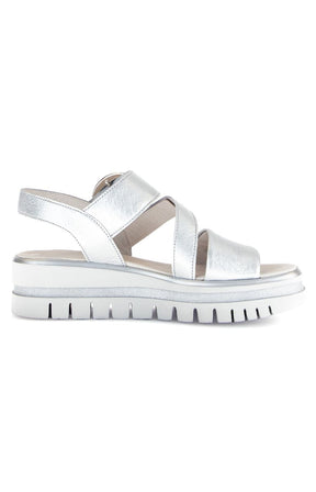 Gabor Platform Sandal in Silver 