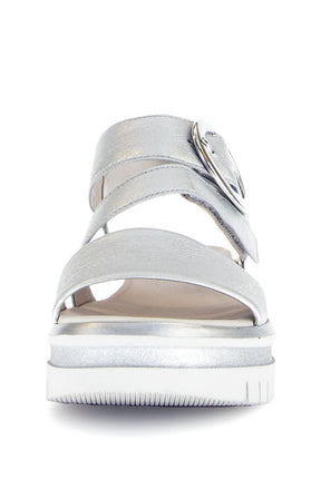 Gabor Platform Sandal in Silver 