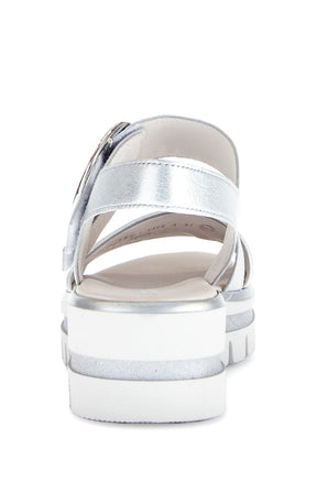 Gabor Platform Sandal in Silver