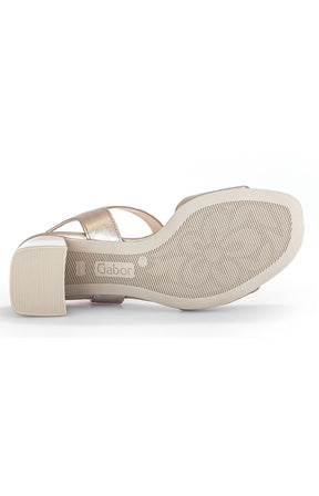 Gabor Strappy Heeled Sandal in Gold