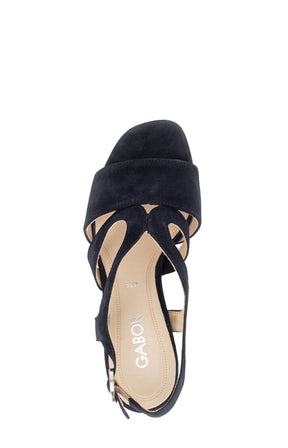 Gabor Strappy Sandal in Navy Suede 