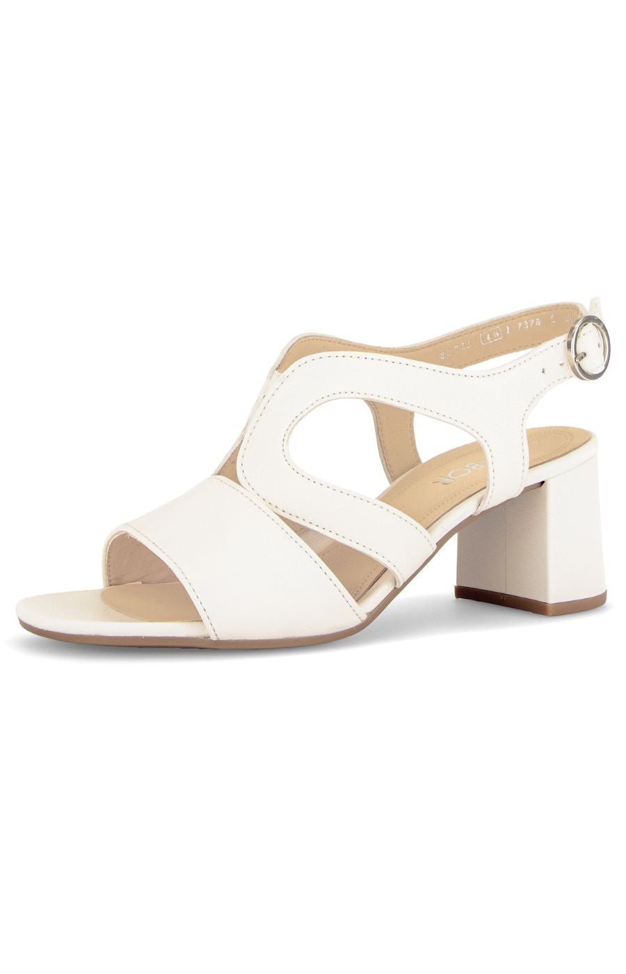 Gabor Strappy Sandal in White Leather 