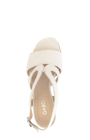 Gabor Strappy Sandal in White Leather 