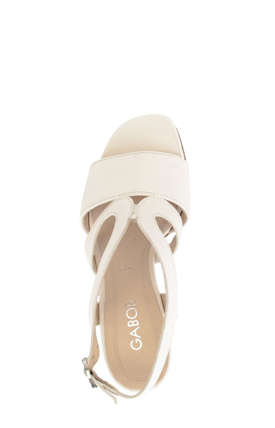 Gabor Strappy Sandal in White Leather 