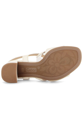 Gabor Strappy Sandal in White Leather 