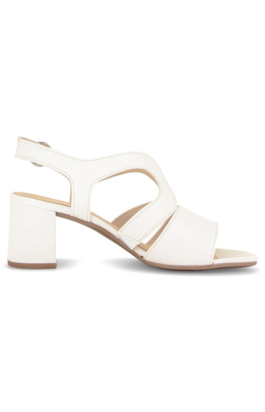 Gabor Strappy Sandal in White Leather 