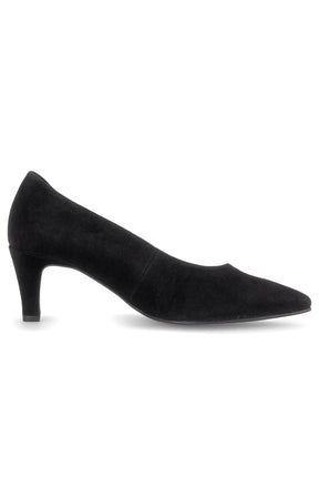 Gabor Suede Court Heel in Black