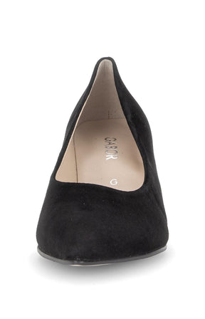 Gabor Suede Court Heel in Black 