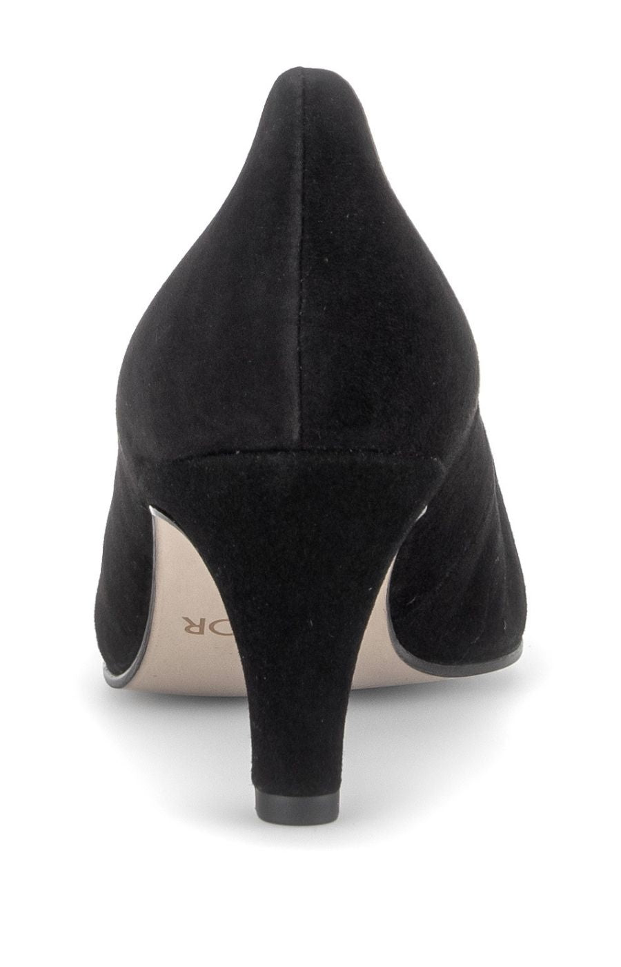 Gabor Suede Court Heel in Black 