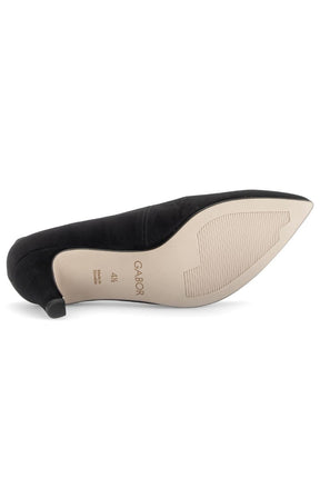 Gabor Suede Court Heel in Black 