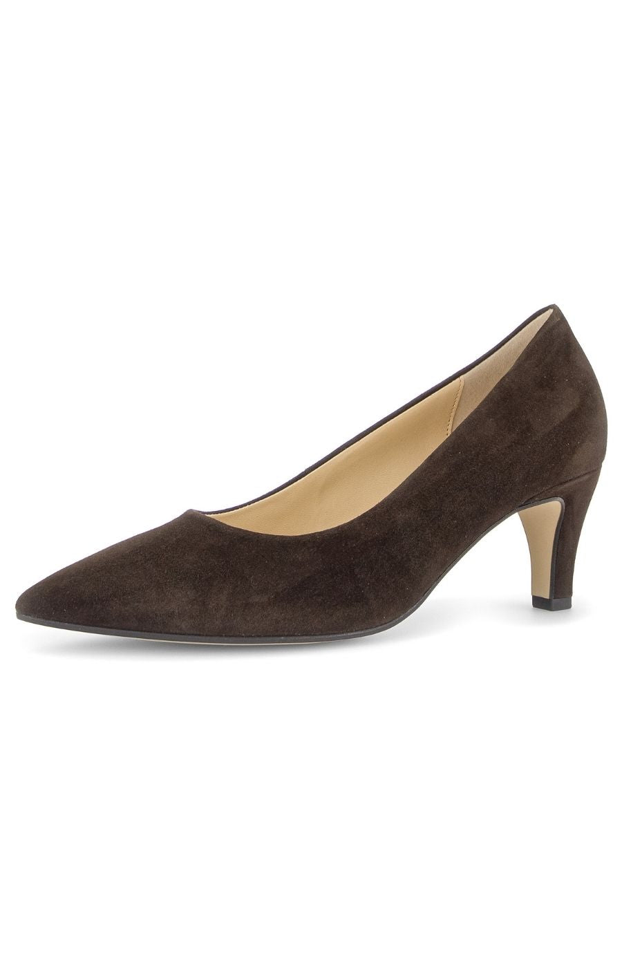 Gabor Suede Court Heel in Brown 