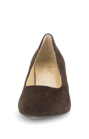 Gabor Suede Court Heel in Brown 