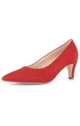 Gabor Suede Court Shoe in Red