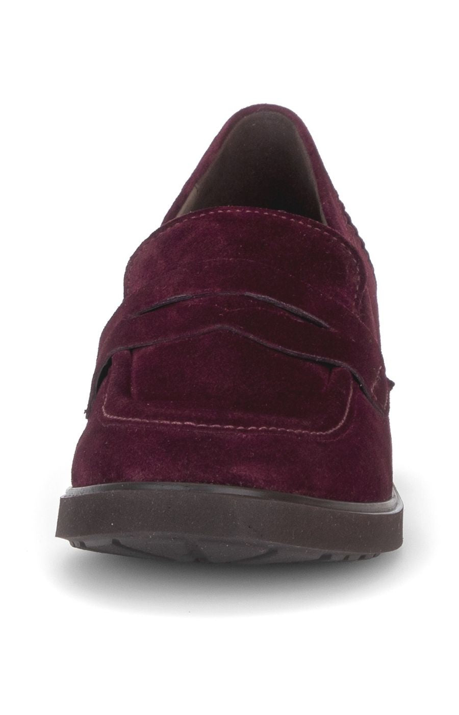 Gabor Suede Heeled Loafer in Wine 