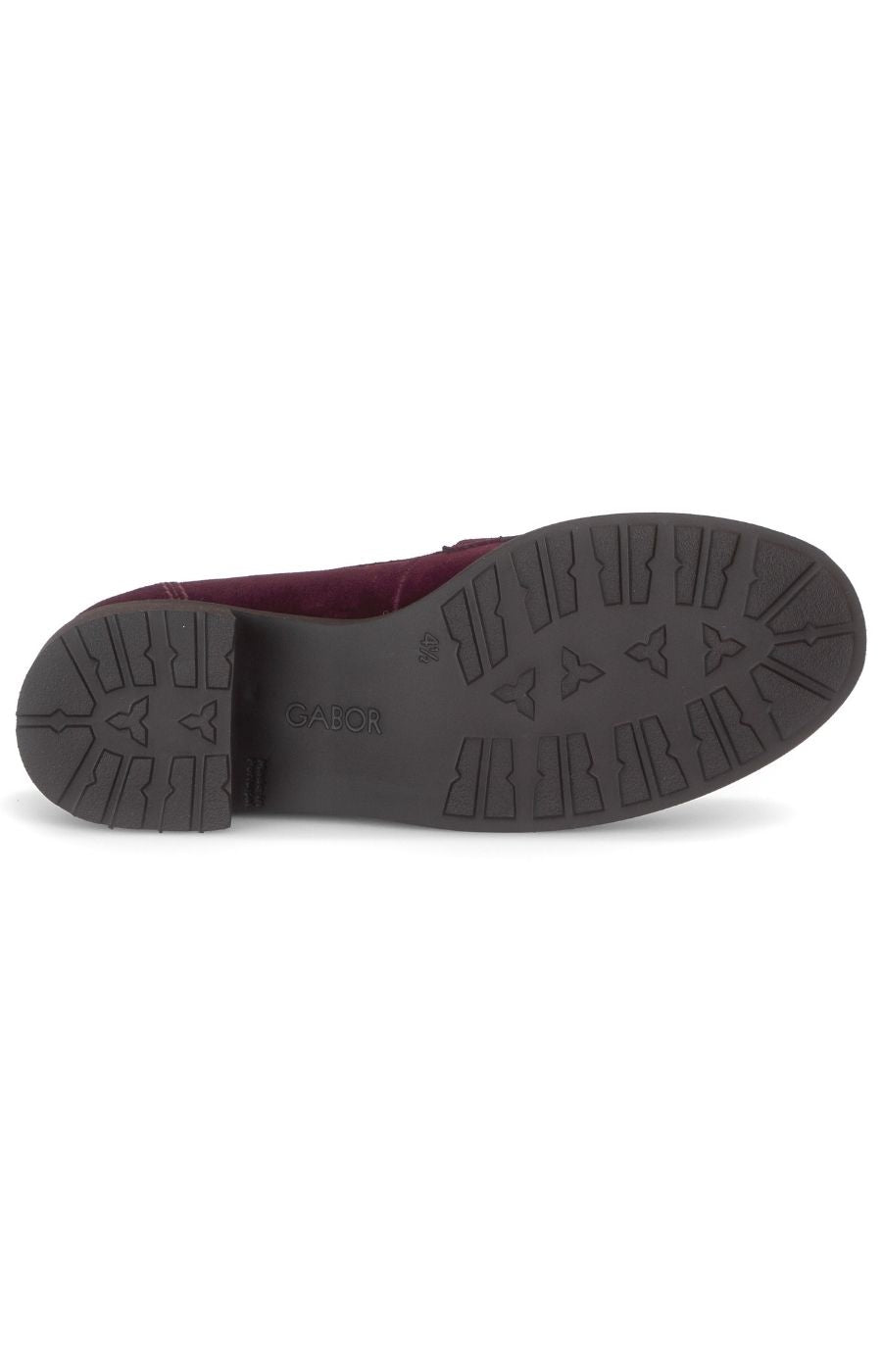 Gabor Suede Heeled Loafer in Wine 