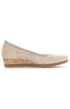 Gabor Suede Wedge Pump in Beige