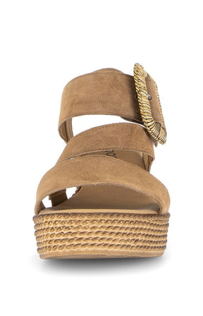 Gabor Tan Suede Wedge Sandal 