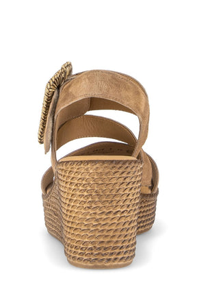 Gabor Tan Suede Wedge Sandal 