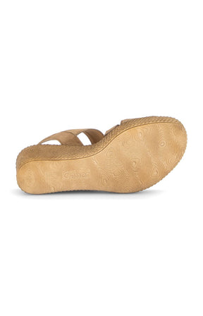 Gabor Tan Suede Wedge Sandal 