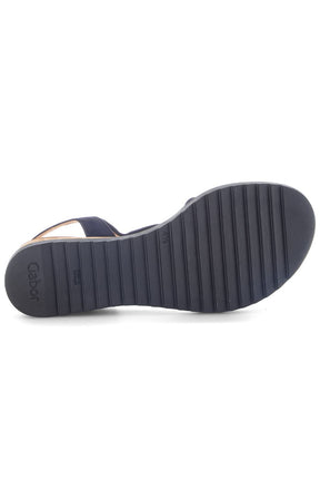 Gabor Twist Sandal in Navy Suede, a navy sandal with buckle closure, twist detailing on the foot, suede upper  