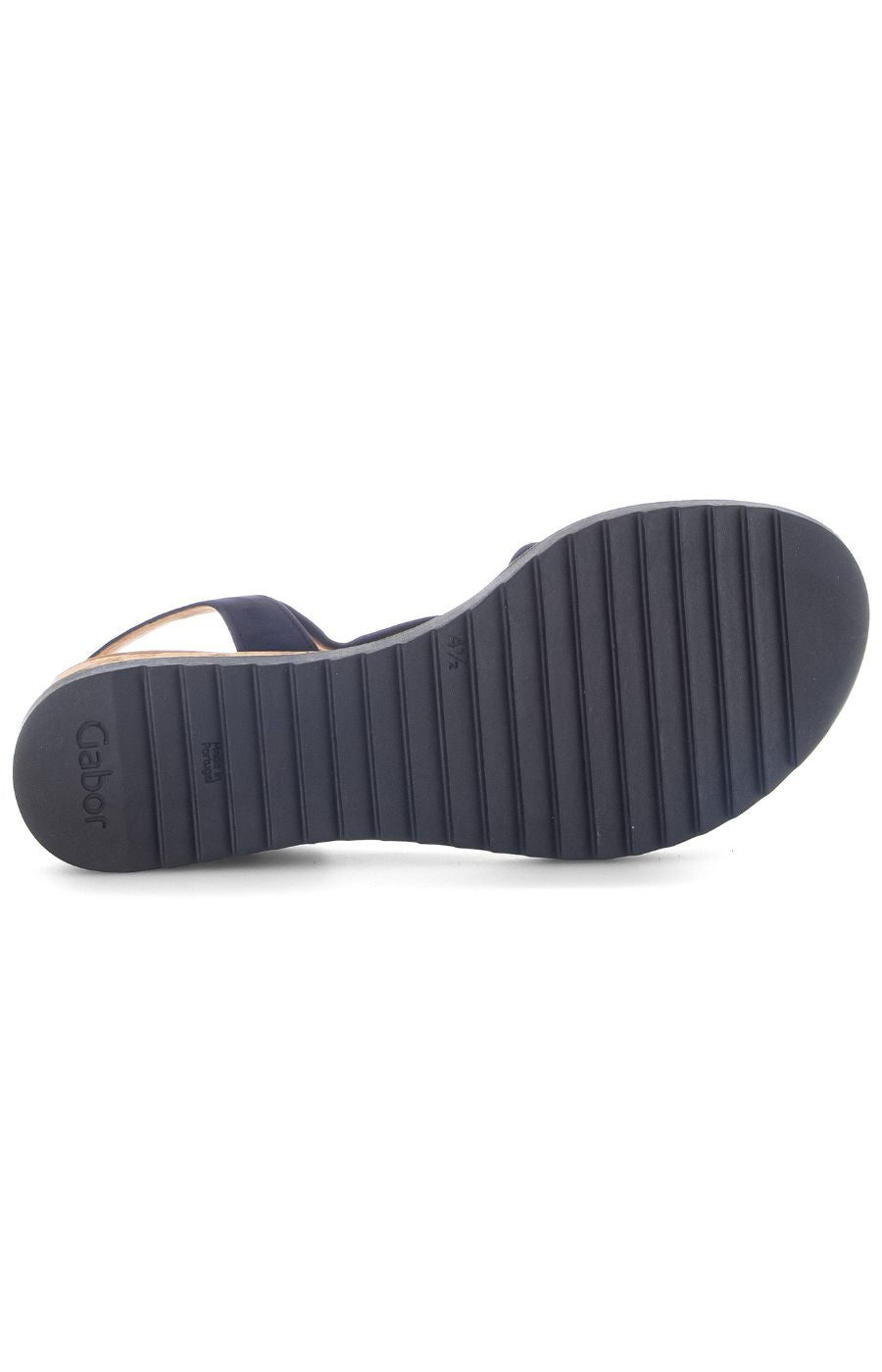 Gabor Twist Sandal in Navy Suede, a navy sandal with buckle closure, twist detailing on the foot, suede upper  