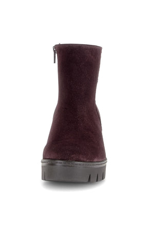 Gabor Wedge Heel Ankle Boots in Mulberry 