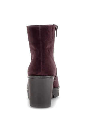 Gabor Wedge Heel Ankle Boots in Mulberry 