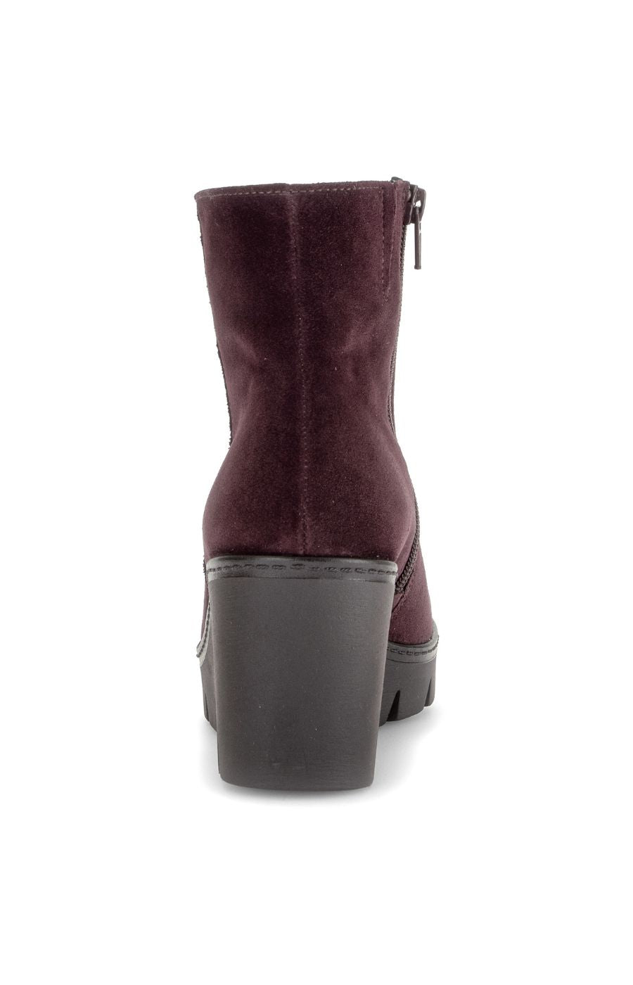 Gabor Wedge Heel Ankle Boots in Mulberry 