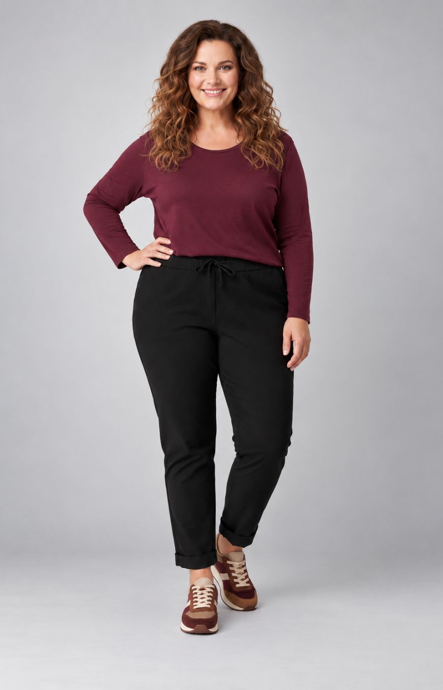 Grace Jogger in Black. This image was created using AI