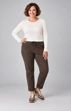 Grace Jogger in Brown. This image was created using AI