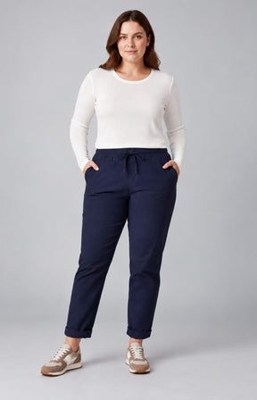 Grace Jogger in Navy. This image was created using AI