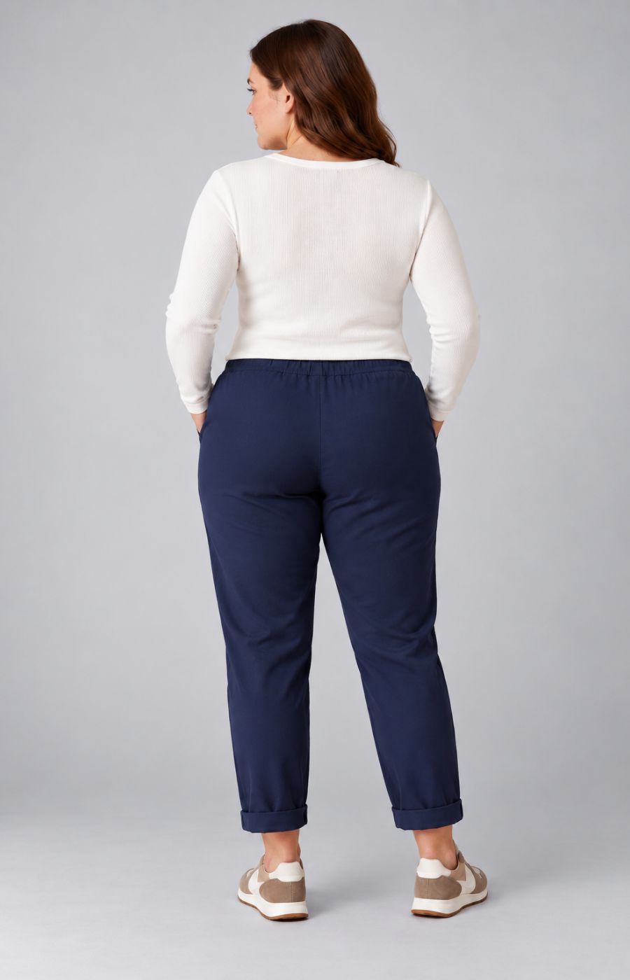 Grace Jogger in Navy. This image was created using AI