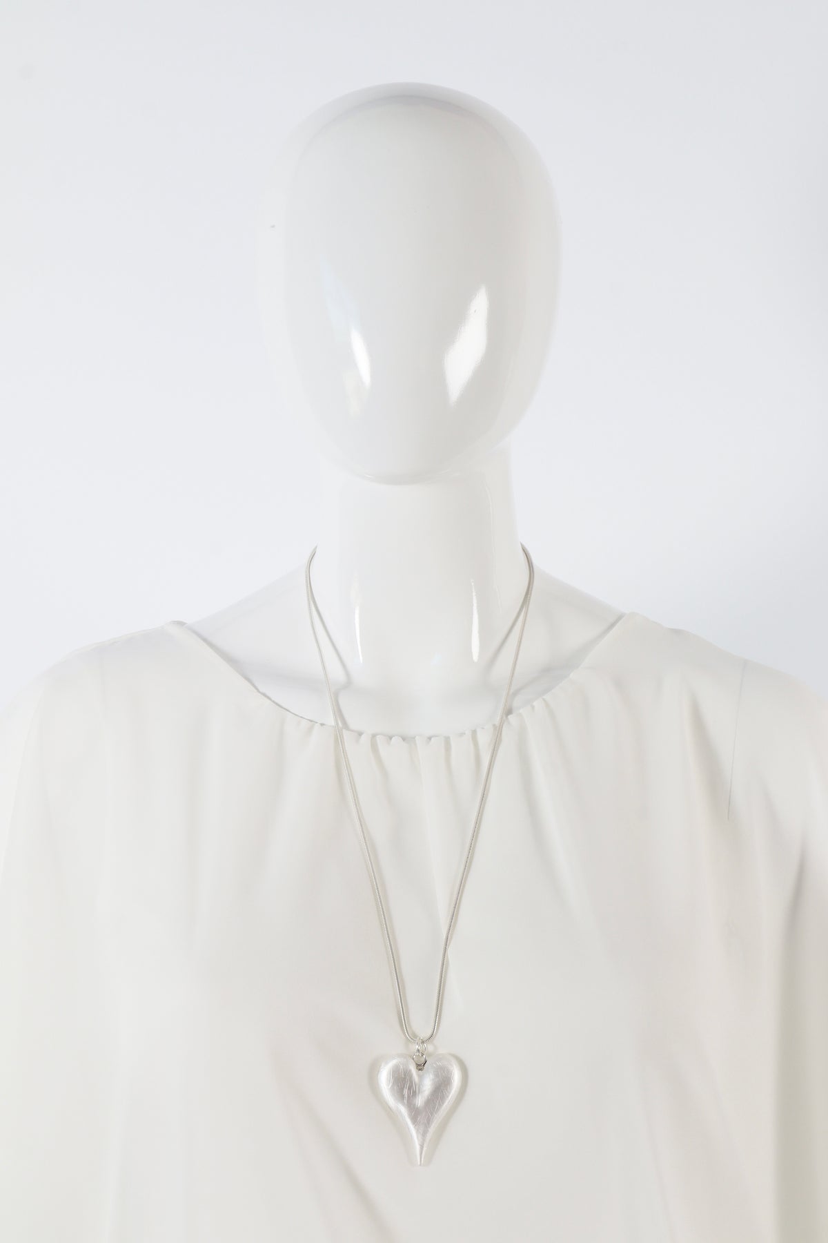 Hallie Heart Necklace in Silver