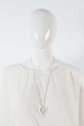 Hallie Heart Necklace in Silver