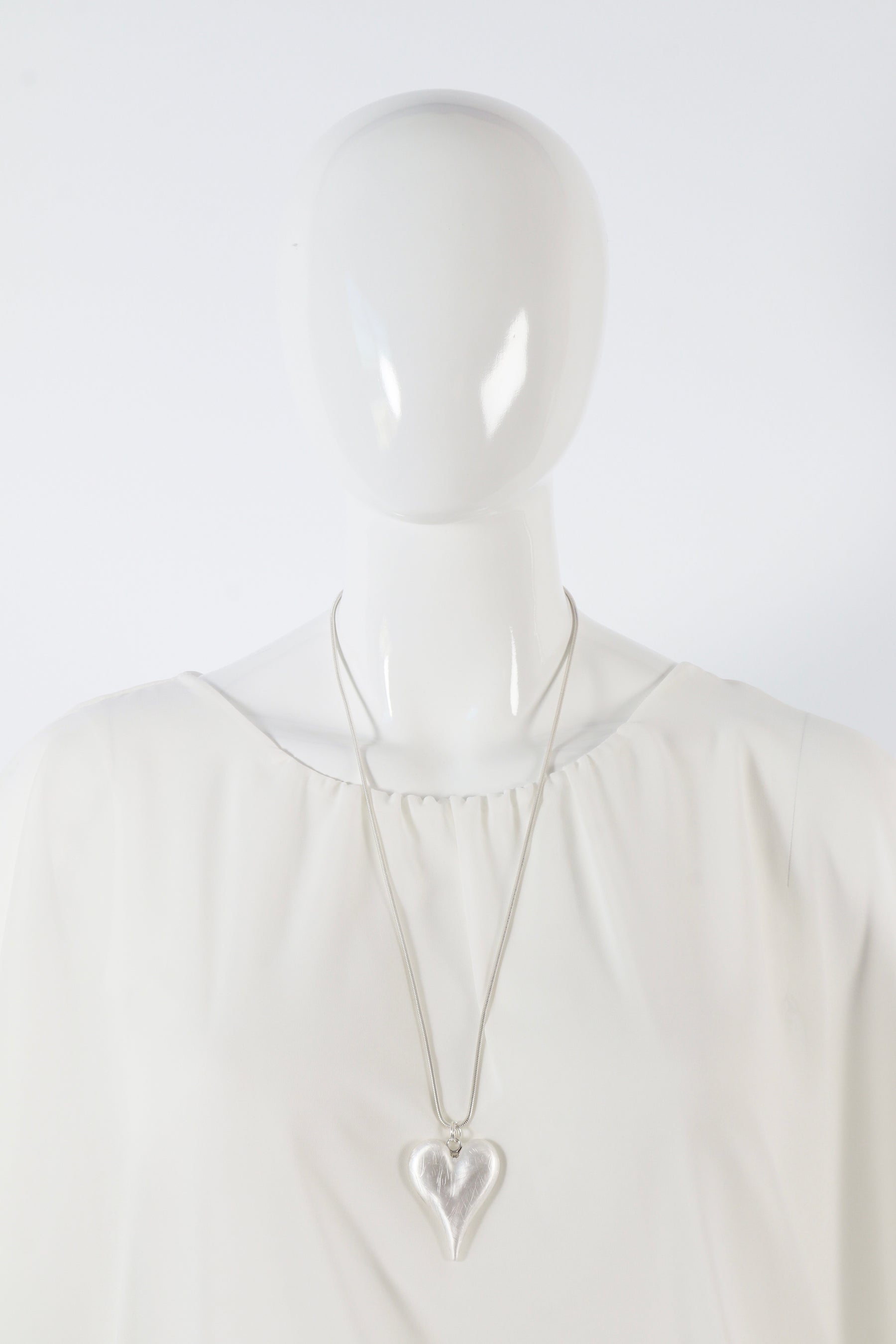Hallie Heart Necklace in Silver