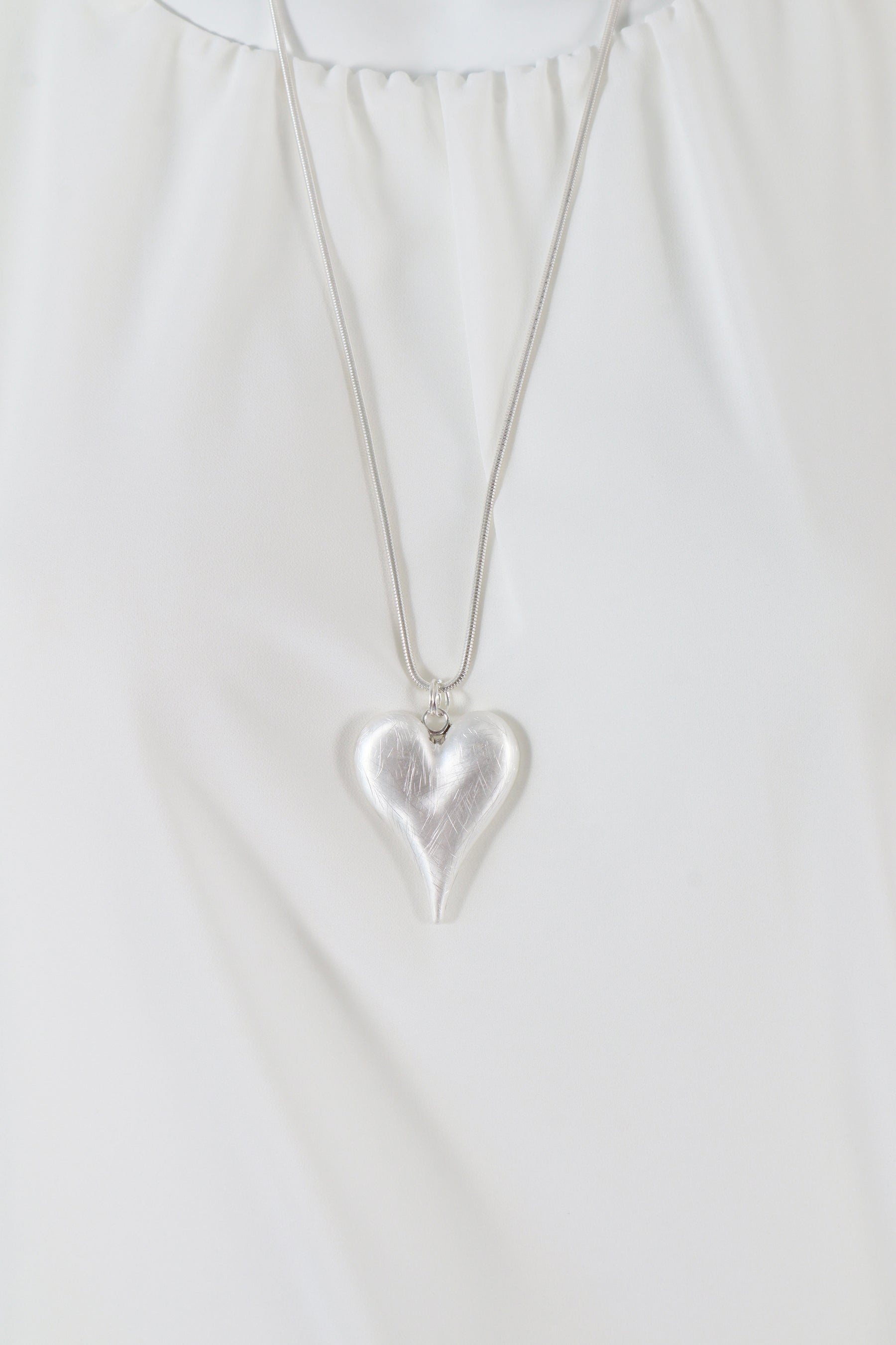 Hallie Heart Necklace in Silver