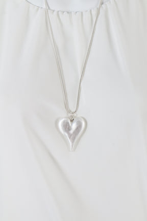 Hallie Heart Necklace in Silver