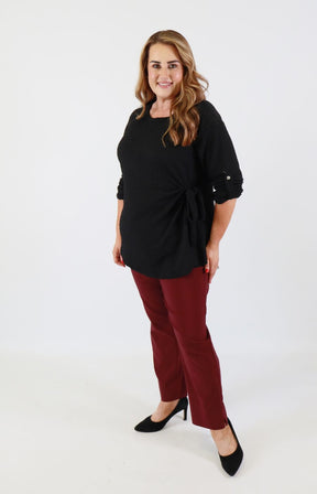 Heather Top in Black 