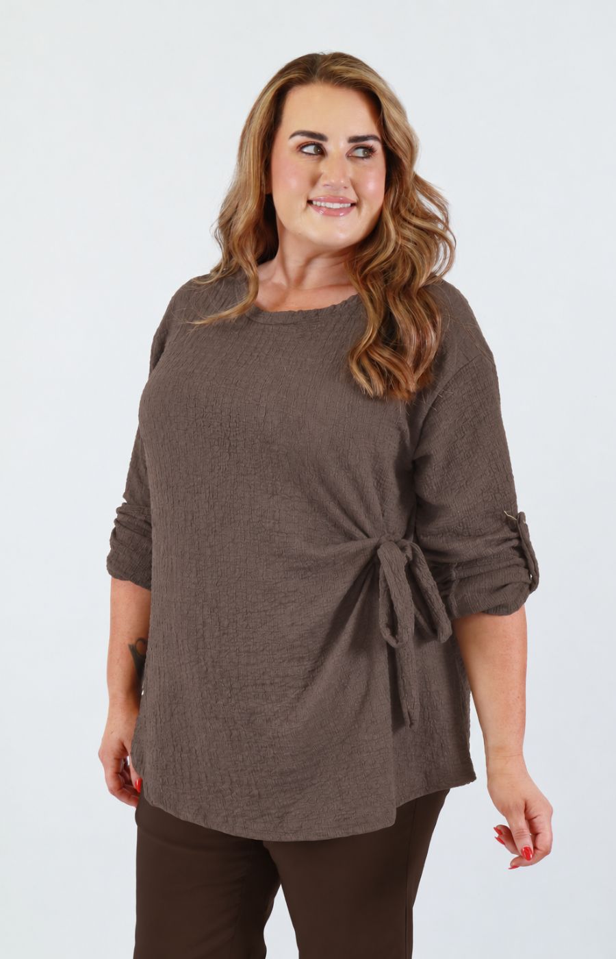 Heather Top in Brown 