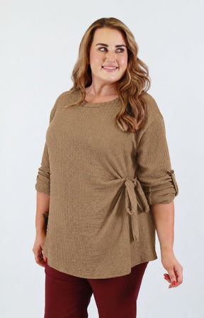 Heather Top in Tan 
