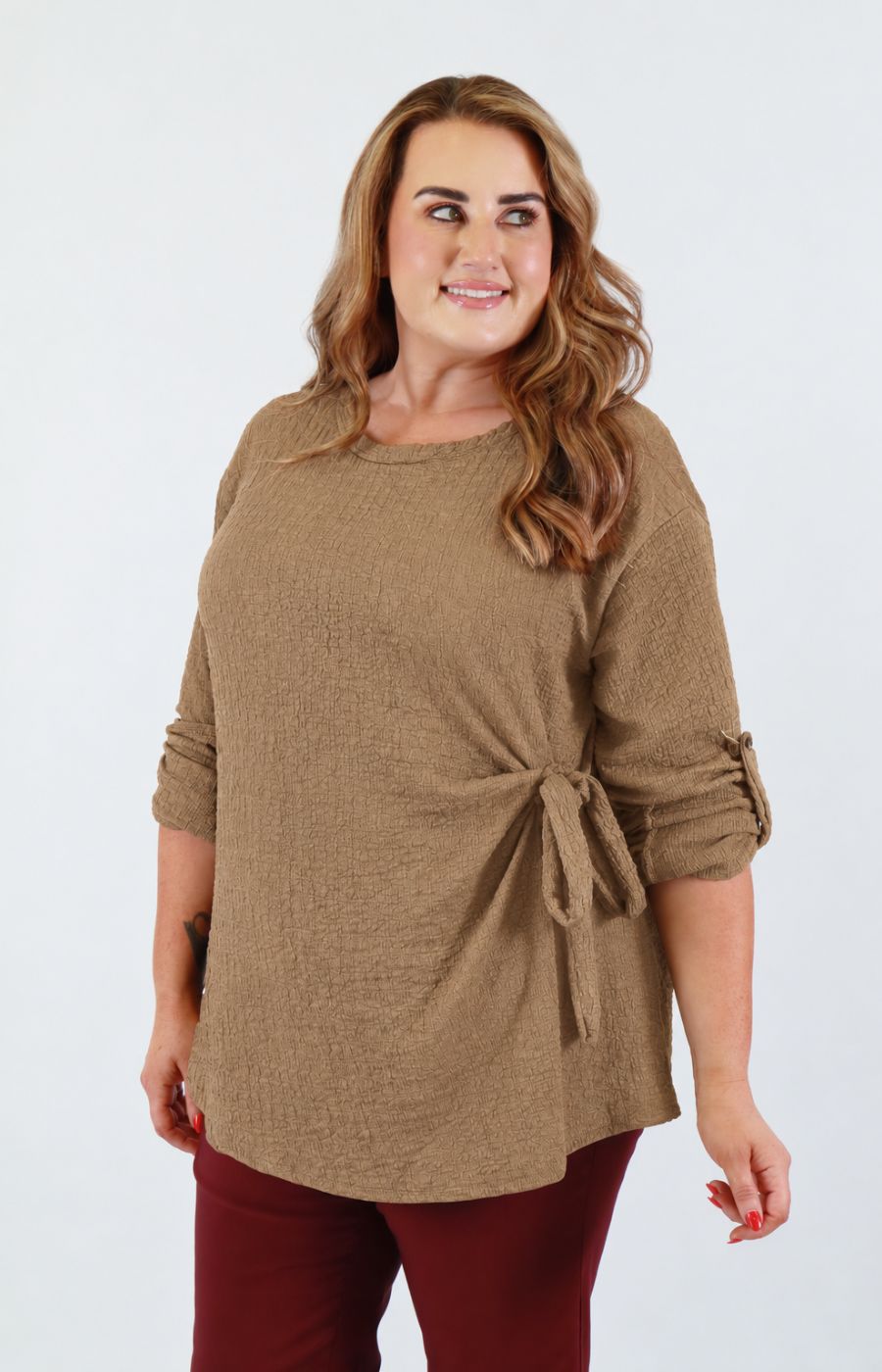 Heather Top in Tan 